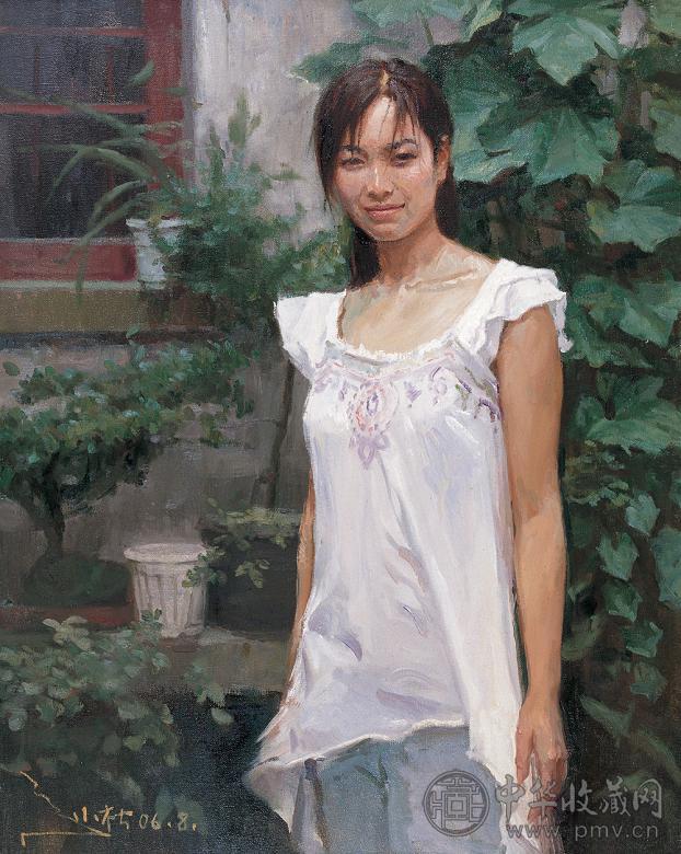 周小松 庭院 布面 油画