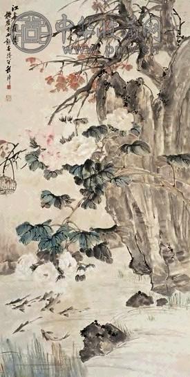 近现代 程璋 霜艳 轴