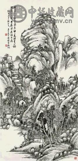 吴待秋 辛巳(1941年)作 林山秋色 立轴 水墨纸本