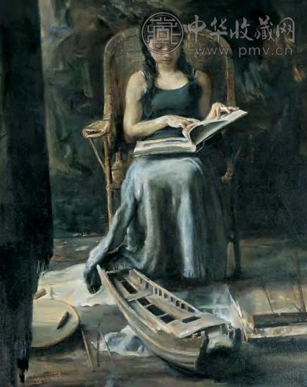 崔小冬 少女 连框 油画