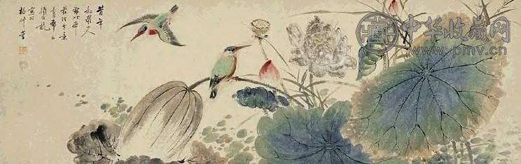 颜伯龙 花鸟 横幅