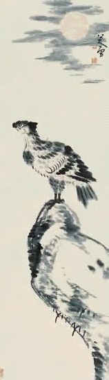 朱耷 鹰石图 立轴 纸本