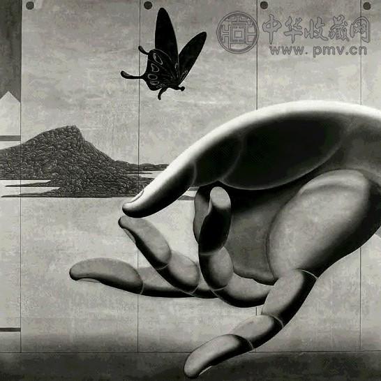 陈芹 2002年作 梦蝶—远山的呼唤 木版