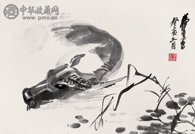 黄胄 癸亥(1983年)作 水牛 镜心 水墨纸本