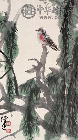 陈佩秋 花鸟 立轴 设色纸本