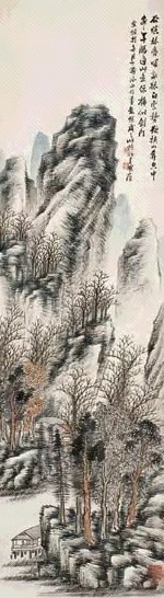 林纾 林壑云深 立轴 设色纸本