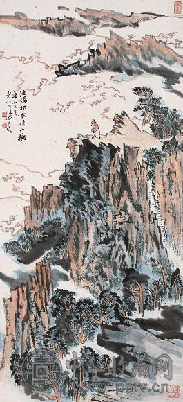 陆俨少 1980年作 杜甫诗意 镜心 设色纸本