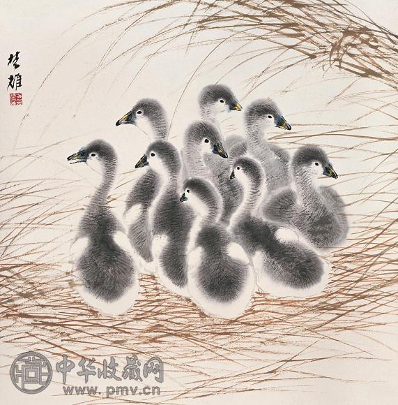 方楚雄 新雏图 立轴 设色纸本