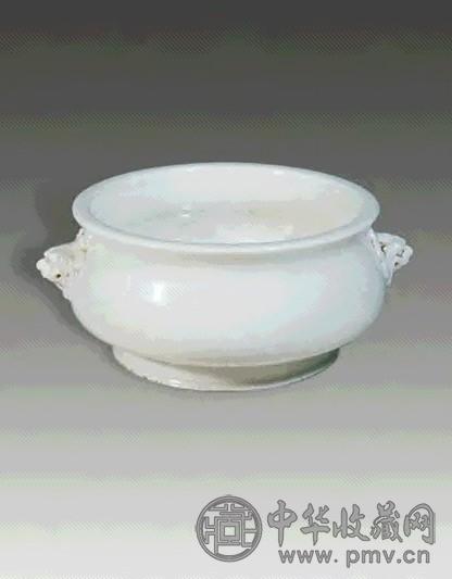 清初 建瓷狮耳炉