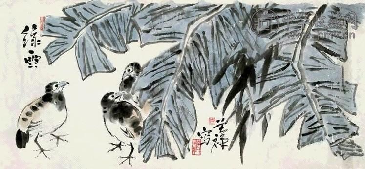 李苦禅 绿雨 横幅 设色纸本