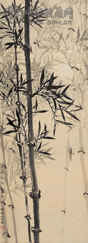 关山月 墨竹 镜心 水墨纸本