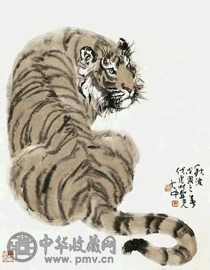 近现代 冯大中 秋波 镜心