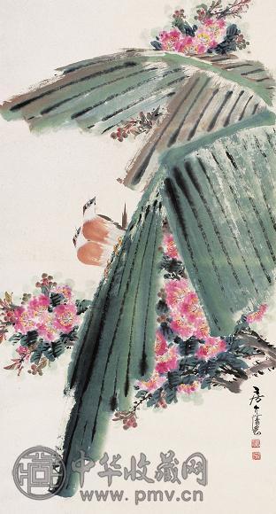 房介复 鸟语花香 立轴 设色纸本