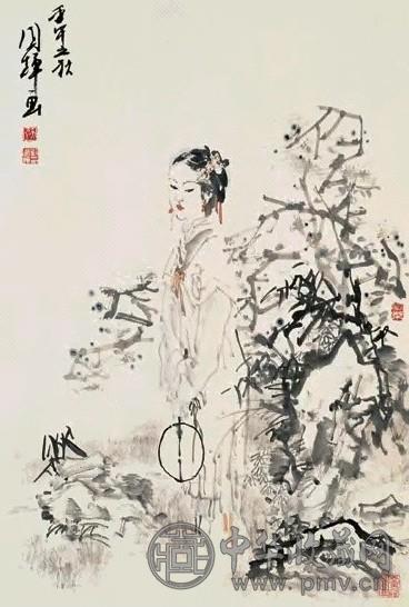 刘国辉 仕女 镜心 设色纸本