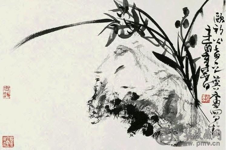 许麟庐 兰石 册页 一开 水墨纸本