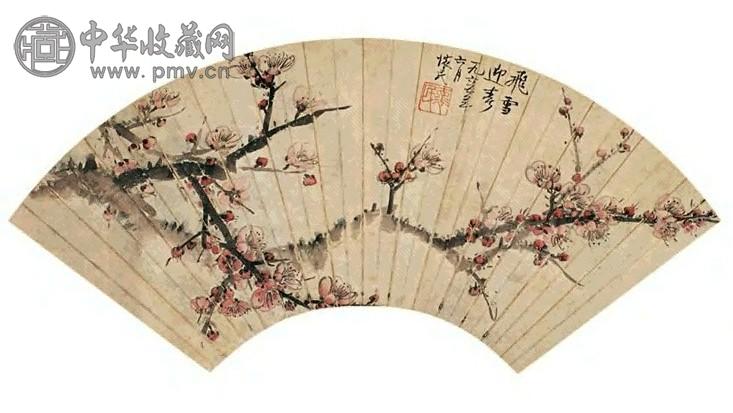 周怀民 飞雪迎春 扇面 设色纸本