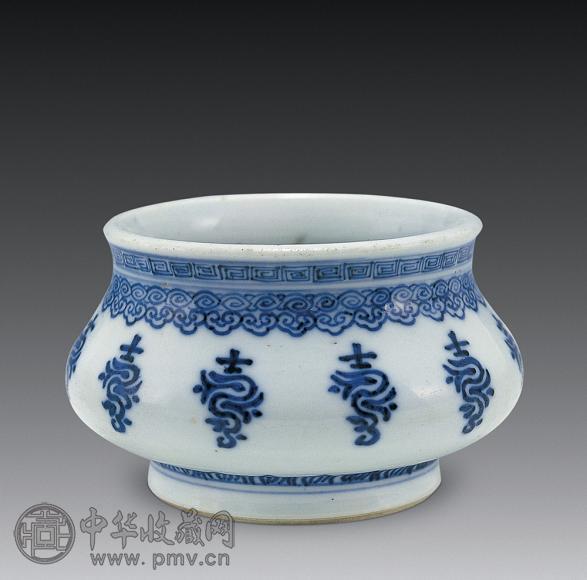 清康熙 青花寿字香炉