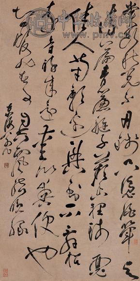 张弼 草书七言诗 立轴 水墨纸本