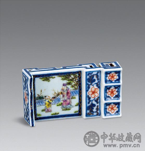 清嘉庆 粉彩东坡赏砚墨床
