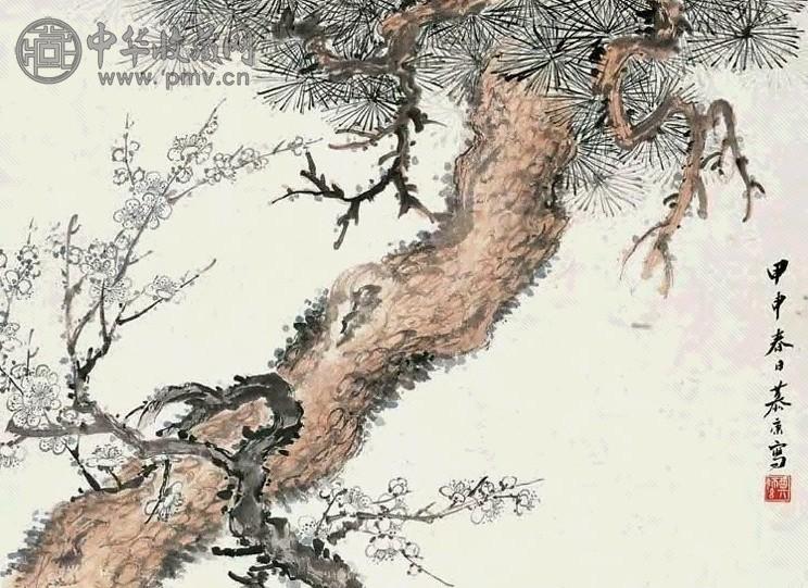 郑师玄 双清 镜心 设色纸本