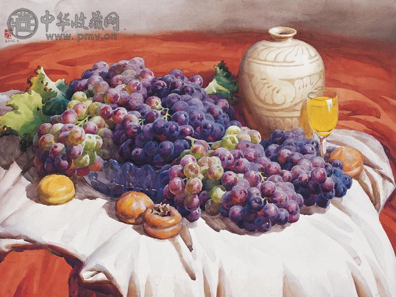 刘文甫 2004年作 葡萄和黄罐