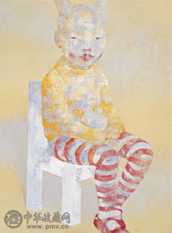 郭晋 2003年作 小板凳 布面油画