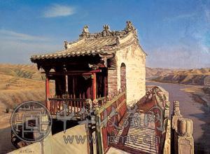 范之光 1995年作 黄河古寺角楼 布面油画