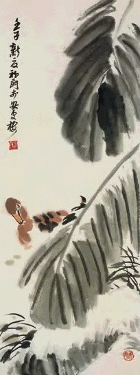 来楚生 1973年作 花鸟 软片 纸本
