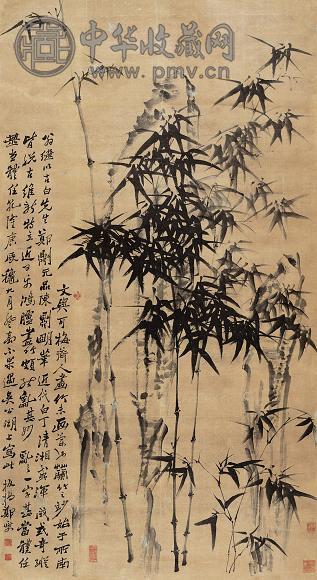 郑板桥(传) 1760年作墨竹立轴水墨纸本收藏资讯|艺术家|书画家|书画名人
