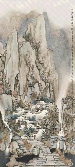 方骏 听雨图 镜心 设色纸本