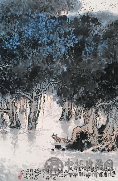 钱松嵒 小鸟天堂 立轴 设色纸本