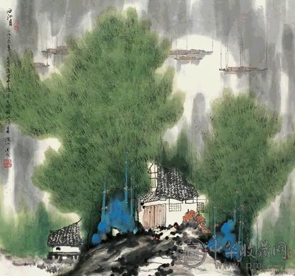 杨延文 1986年作 西江月 立轴 设色纸本