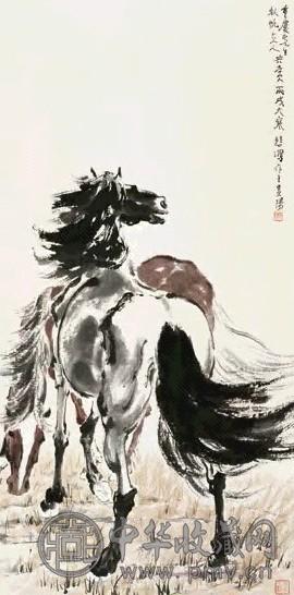 徐悲鸿 骏马图 立轴 设色纸本