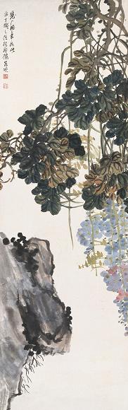 陈半丁 现代 花卉 立轴 设色纸本