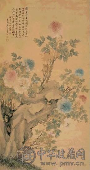 唐禄 花卉 立轴 设色绢本