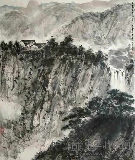 付抱石 山水 立轴 设色