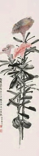 张大千 鸡冠花