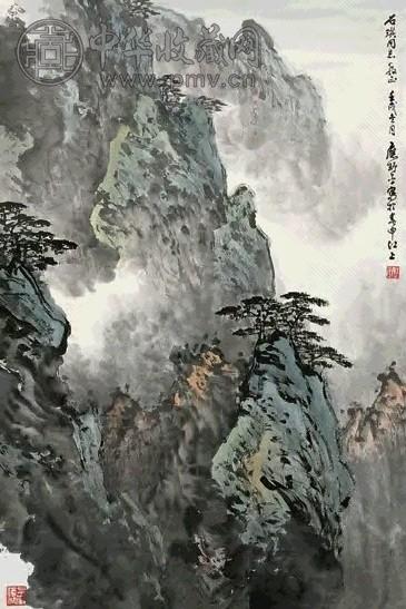 应野平 1982年作 山水 立轴 设色纸本