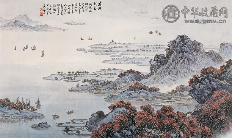 吴琴木 1988年作 太湖秋色 镜心 设色纸本