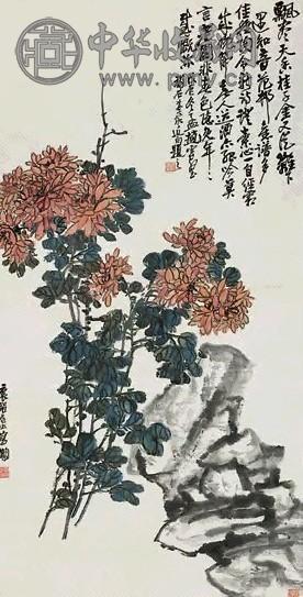 赵云壑 菊花 立轴 设色
