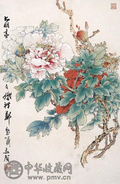 郑乃珖 牡丹富贵 设色纸本