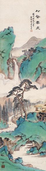 黄山寿 松壑云泉 立轴 设色纸本