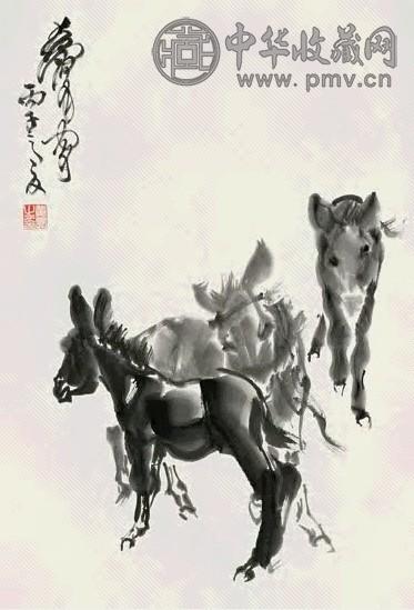 黄胄 1996年作 毛驴 立轴 水墨纸本