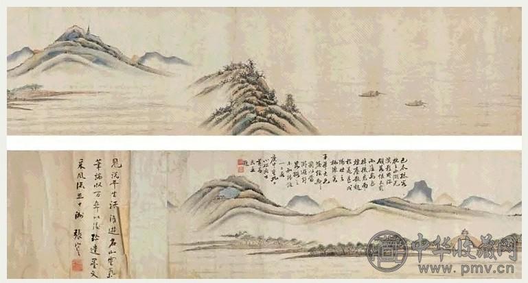 黄易 桃花源 手卷 设色纸本