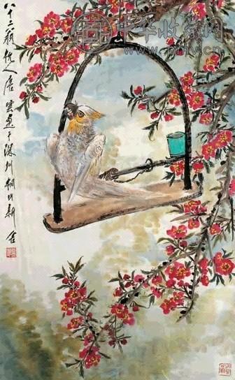 唐云 1991年作 入春解作千般语 镜心 设色纸本