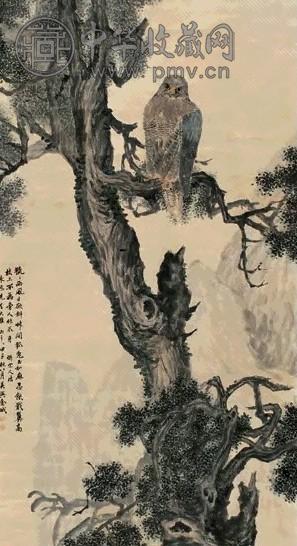 金城 1924年作 松鹰 立轴 纸本