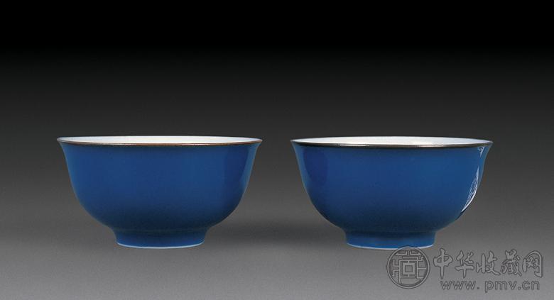 清乾隆 蓝釉碗(1对)