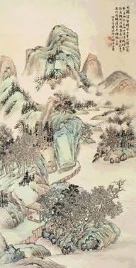 近现代 陆恢 山水 轴