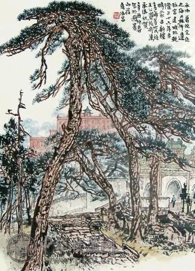 侯德昌 山水 立轴 设色