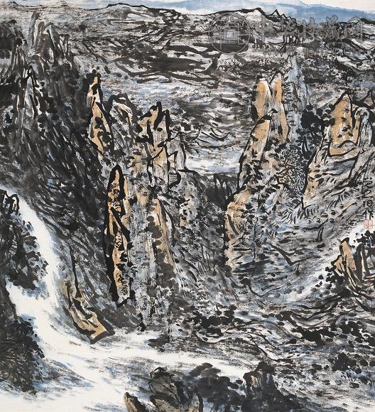 梅墨生 当代 云山图 镜心 设色纸本